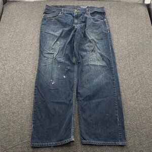 Levi's Silvertab Baggy Fit Jeans Size 38x32 Medium Wash Y2K Skater Goth Thrashed